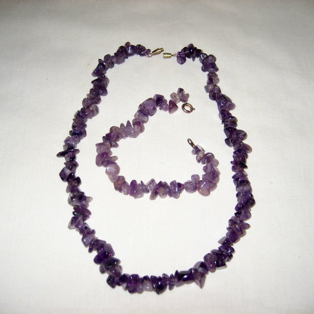 Amethyst Polished Stone 2pc Set - image 1